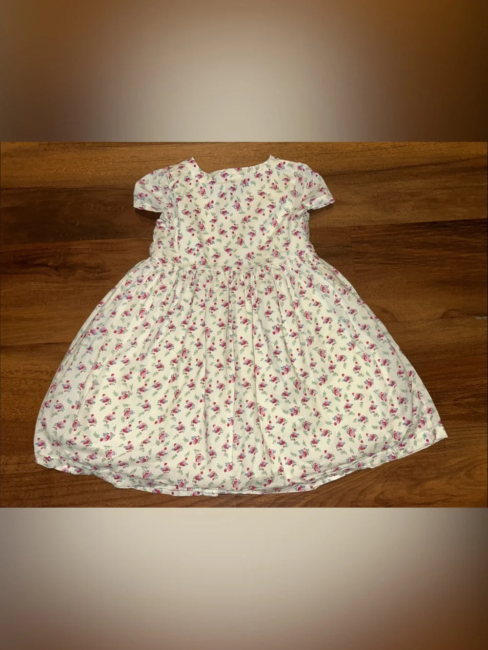 Polo Ralph Lauren 100% Cotton Charming Cottagecore White Dress Pink Floral Girl5